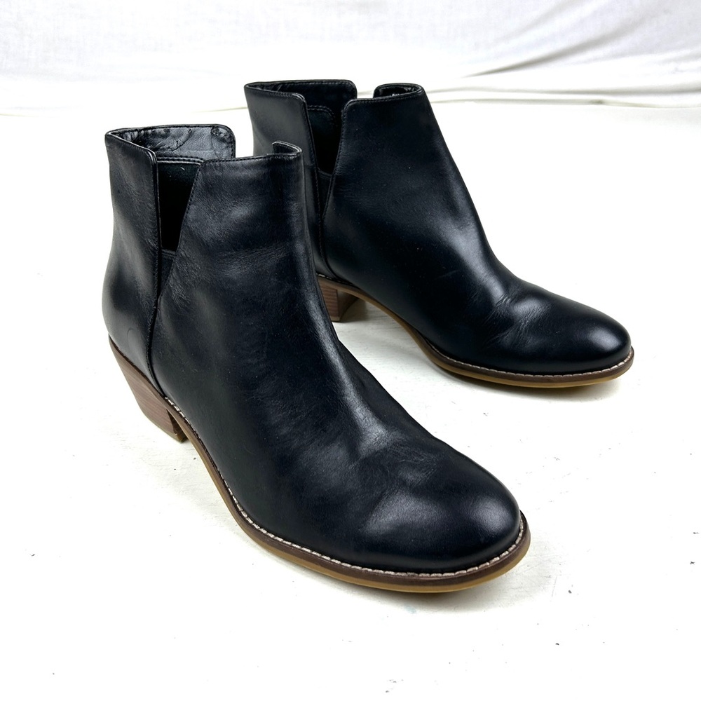 Cole Haan Grand OS Womens 8B Black Leather Ankle Chelsea Boots Booties Heeled